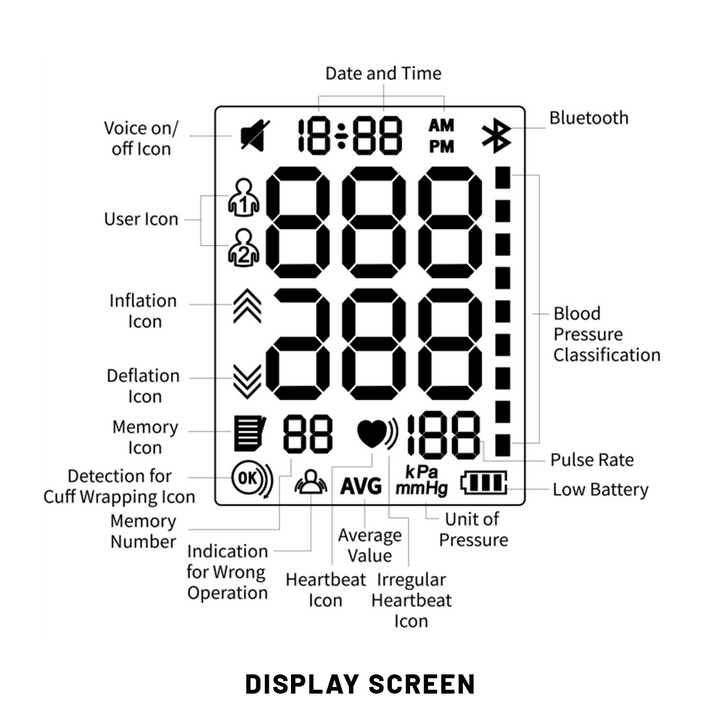 Blood Pressure Monitor Display Screen Layout