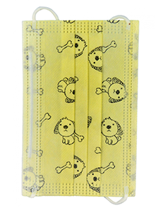 Disposable Face Mask for Kids - Yellow Dog Design