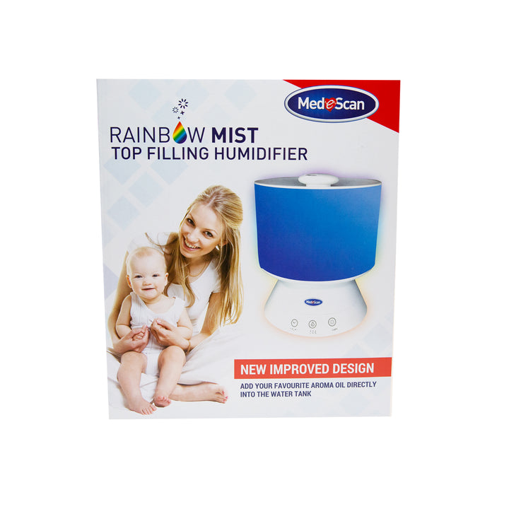 Rainbow Mist Top Fill Ultrasonic Cool Mist Humidifier Front Box