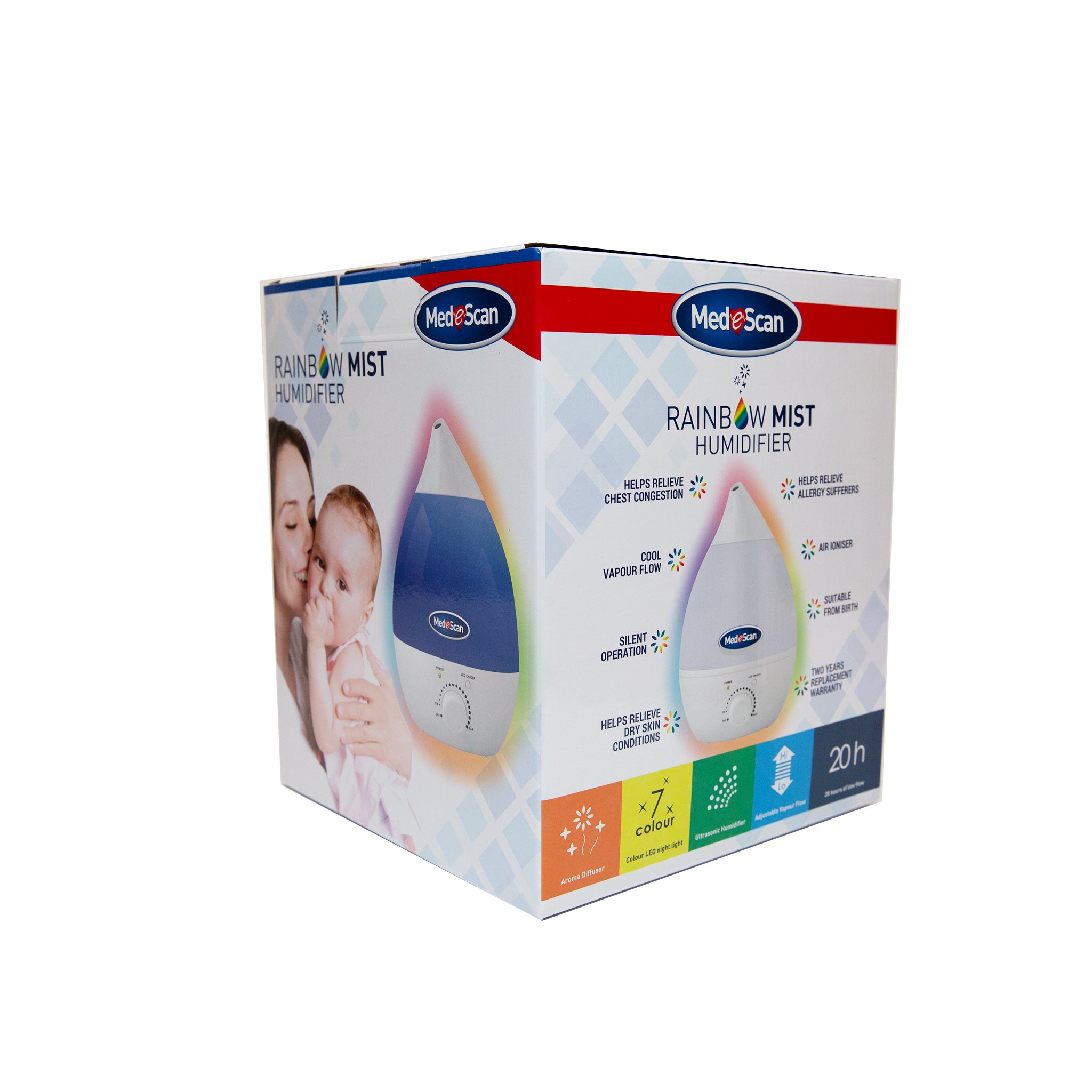 Rainbow Mist Ultrasonic Cool Mist Humidifier Medescan